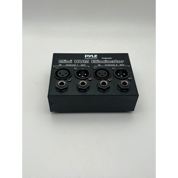 Pyle PHE400 Mini Hum Eliminator Black Two-Channel Compact Noise Filter TESTED - Picture 4 of 5